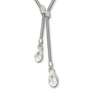 Swarovski Gillian Rhodium-Plated Y-Shaped Clear Crystal Necklace